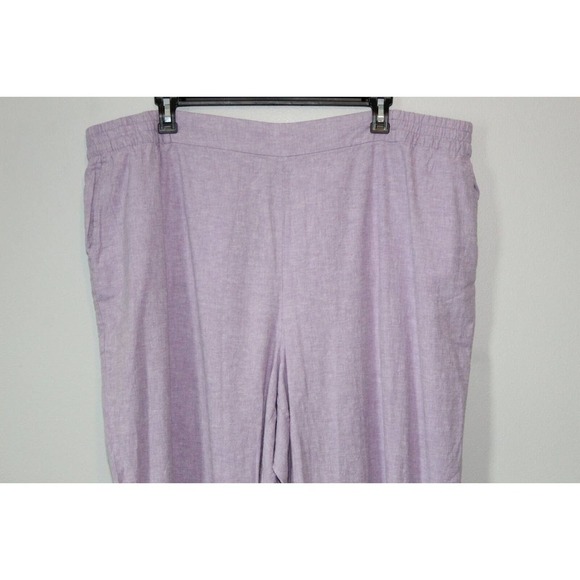 NWT Lane Bryant Linen Blend Slim Ankle Pant Lavender Purple Plus Size 28 H14453 - Picture 3 of 14